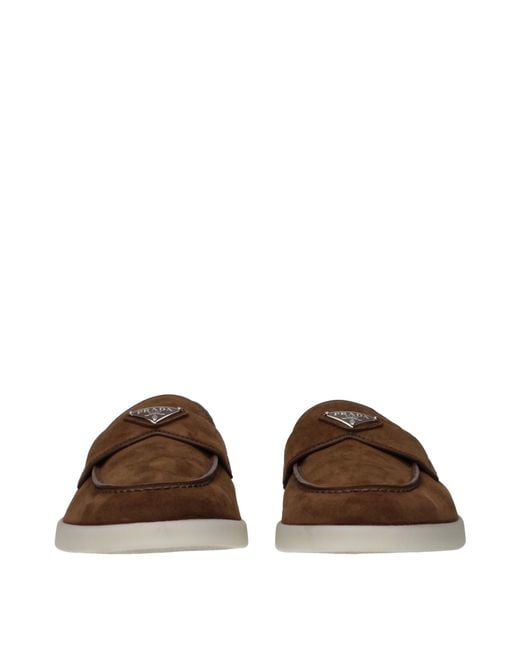 Prada Brown Suede Moccasins/Cocoa