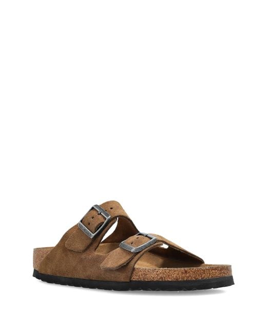 Birkenstock Brown Arizona Sfb Dark Tea, Suede Leather