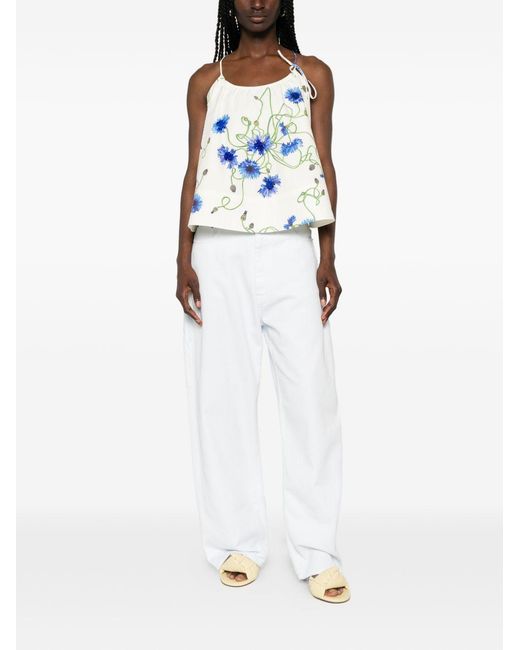 Stella McCartney White Embroidered Cotton Top