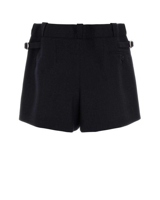Prada Black Midnight Blue Wool Shorts