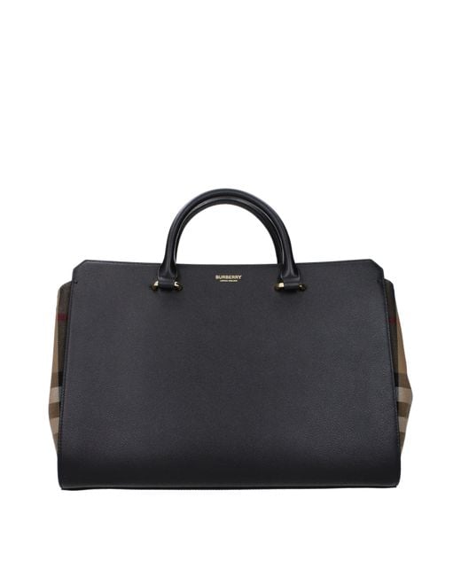 Burberry Black Frauen 's Handtaschen schwarz und beige Leder mit oder ohne Griffe