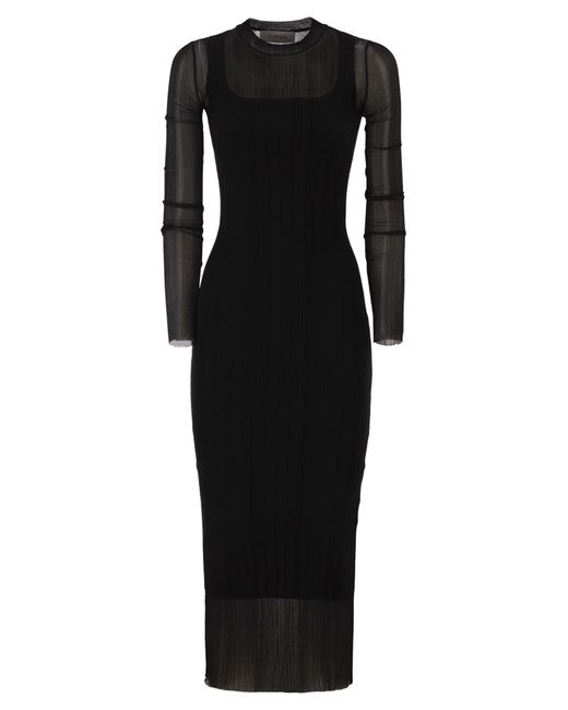 Sportmax Black Spxcaro Short Sleeved Dress