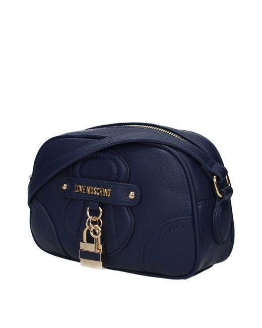 Love Moschino Blue Crossbody Bags Polyurethane