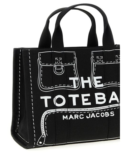 Marc Jacobs 'the Trompe L'oeil Cargo Canvas Medium' Handtas in het Black