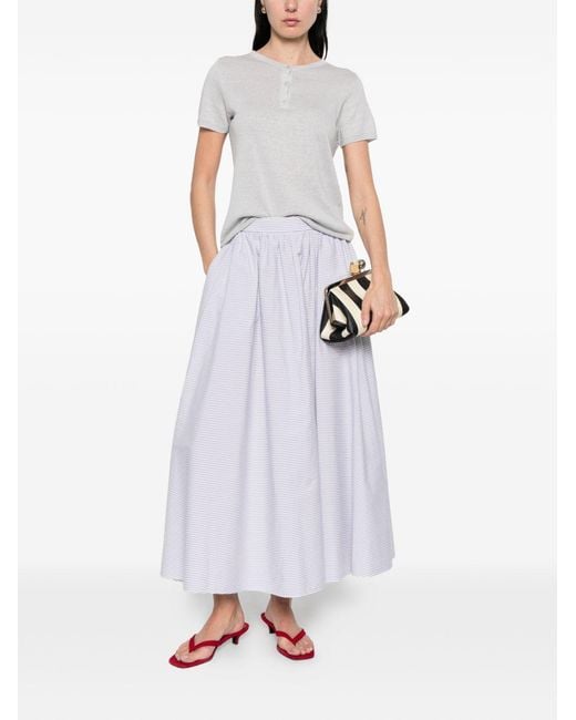 Base London White Linen And Cotton Blend T Shirt