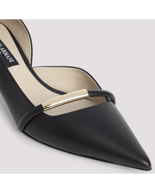 Giorgio Armani Black Leather Court Decollete
