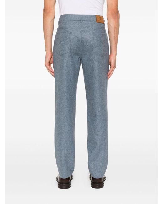 Brunello Cucinelli Blue Wool Trousers for men