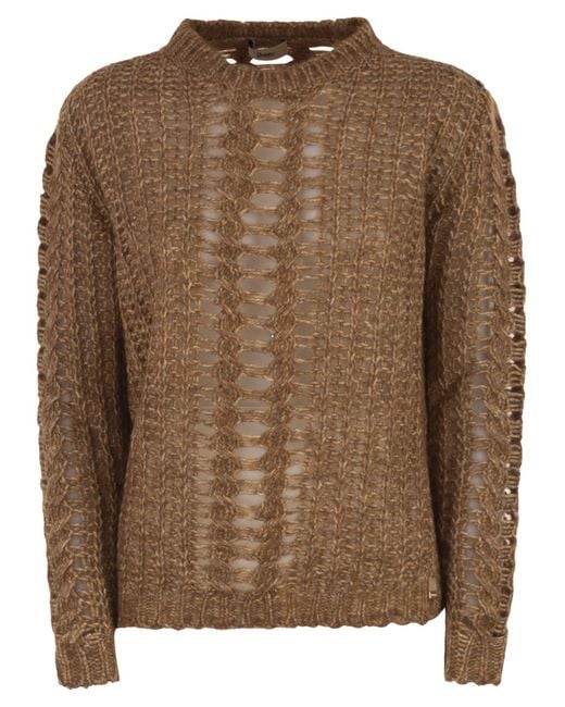 Herno Brown Crew Neck Knitted Jumper