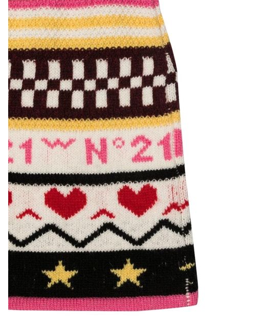 N°21 White Allover Jacquard Knit Skirt