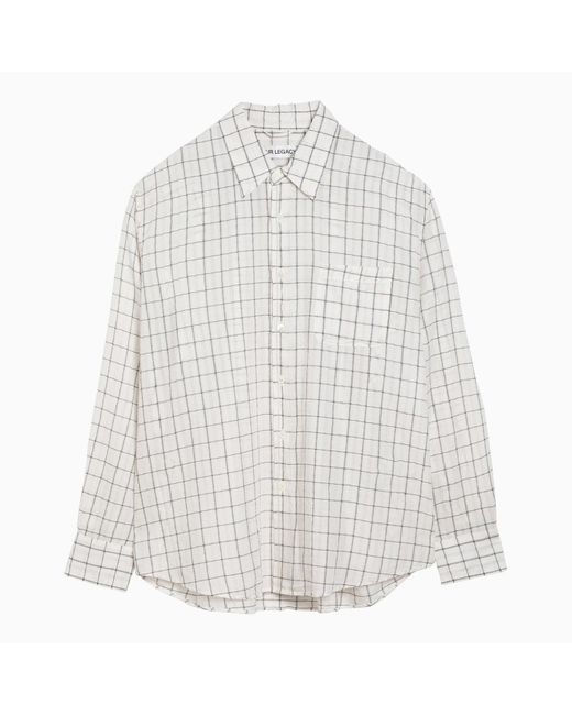 Our Legacy White Checked Blend Shirt for men
