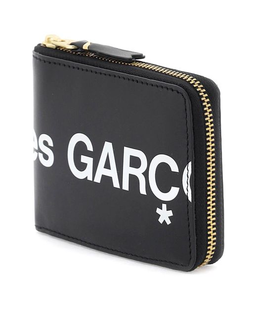 Comme des Garçons Black Comme des Garcons Brieftasche mit dem Maxi -Logo herumschleudern