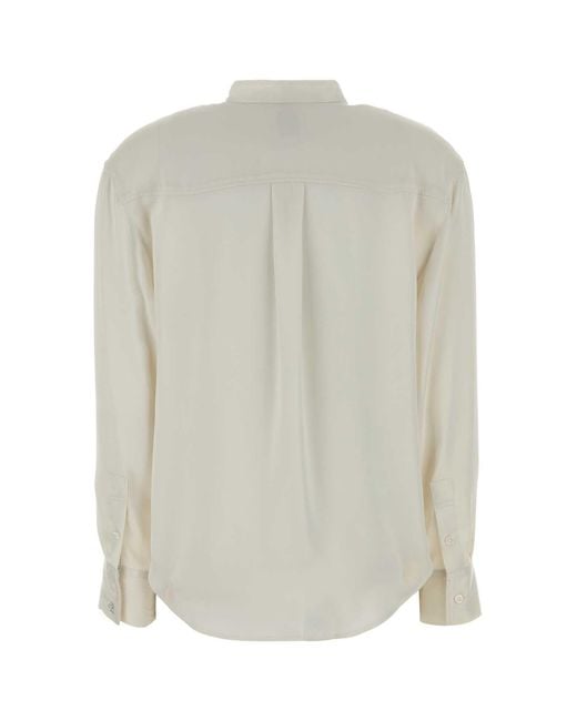 Calvin Klein White Washed Satin Relaxed Shirt