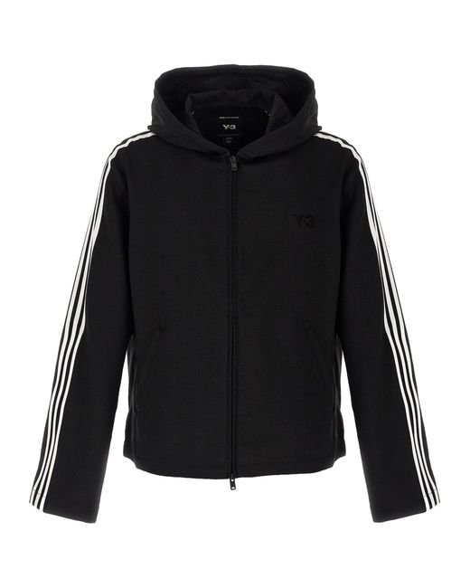 Y-3 3-Stripes' Hoodie in Black für Herren