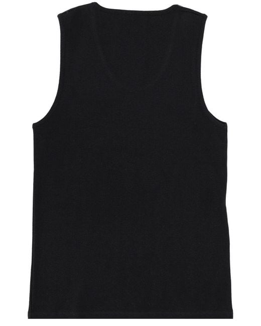 Lemaire Black Cotton Tank Top for men