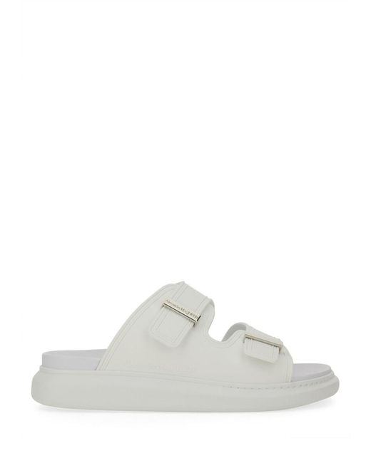 McQueen White Hybrid Slides for men