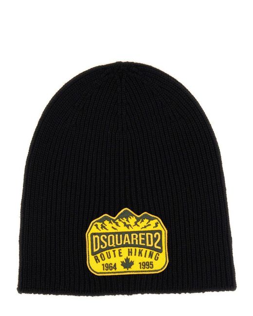 DSquared² Black Beanie Hat for men