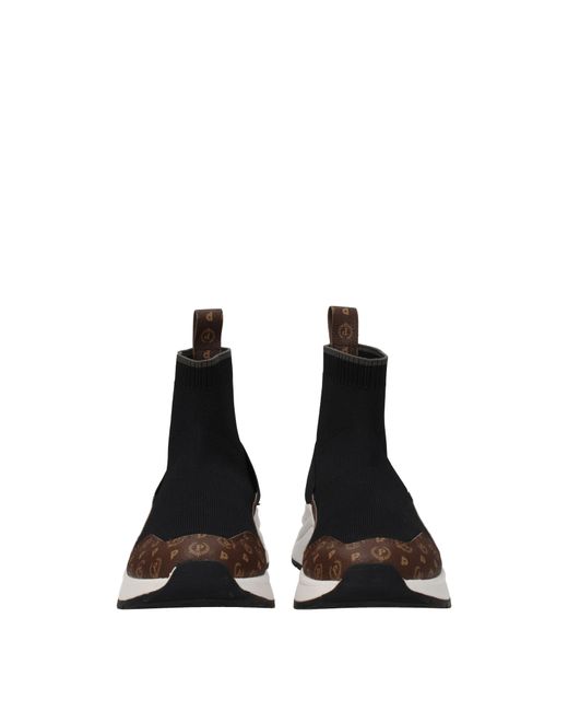 Pollini Black Sneakers Donna Tessuto Marrone/Nero