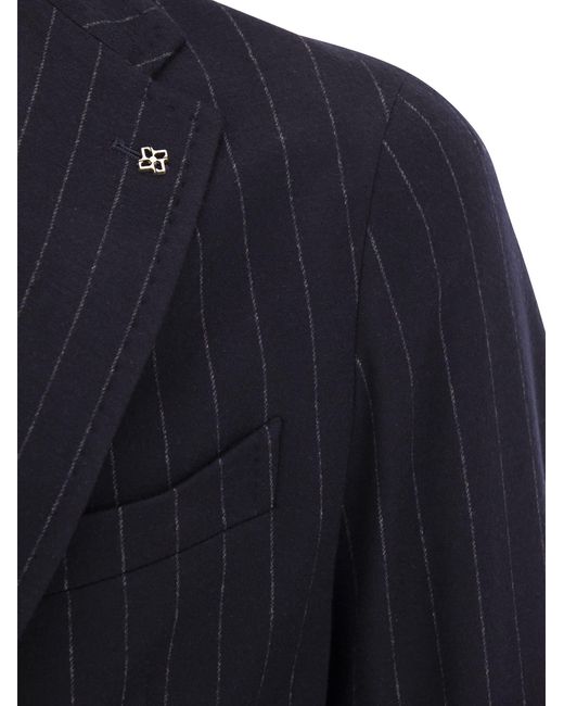 Tagliatore Blue Wool And Cotton Suit