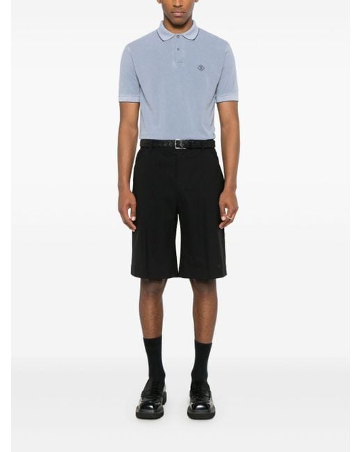 Herno Blue Logo -Baumwoll -Polo -Hemd