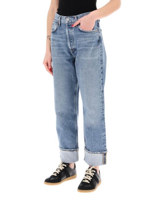 Jeans rectos de CA con fran de entrepierna baja Agolde de color Blue
