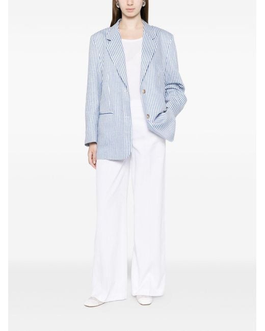 Via Masini 80 White Trousers Cotton