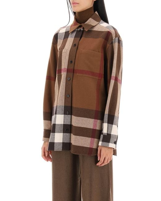 Overshirt Avalon di Burberry in Brown