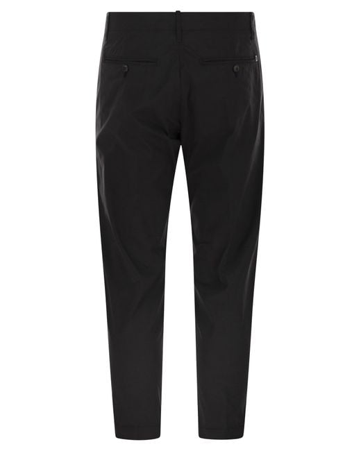 Dondup Black Ben Carrot Poplin Trousers for men