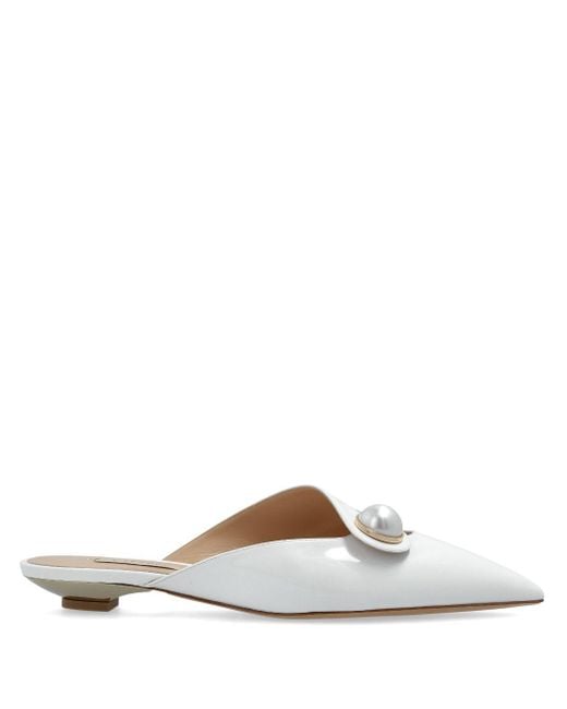 Casadei Blade Lederen Balletten in het White
