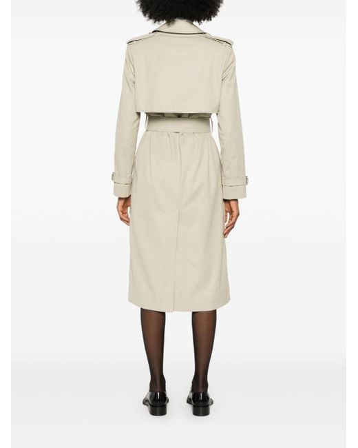 Burberry Natural Cotton Blend Long Trench Coat