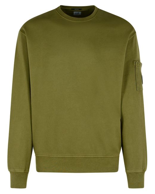 C P Company Green Brushed' Cotton Sweatshirt for men