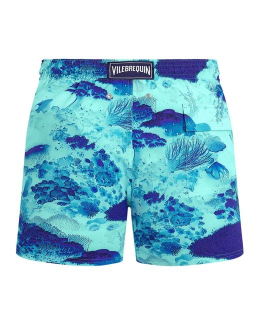 Vilebrequin Blue Swim Shorts With Underwater Seabed Print for men