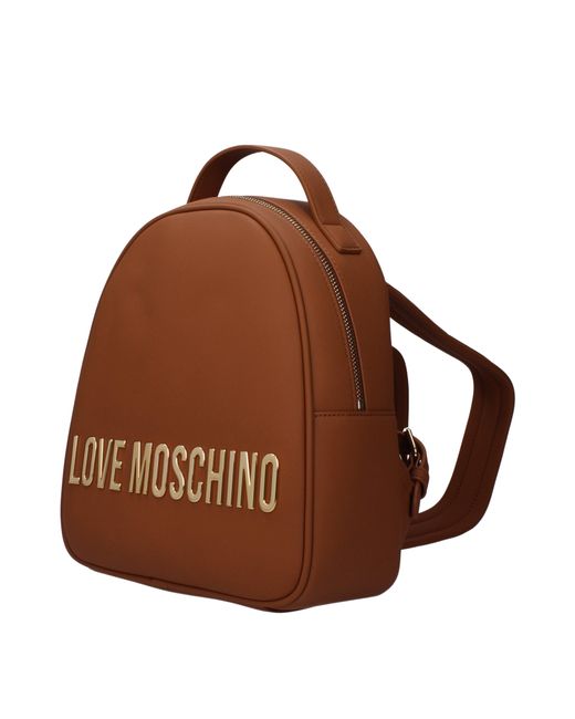 Love Moschino Brown Zaini E Marsupi Eco-Friendly Donna Poliuretano Marrone/Noce