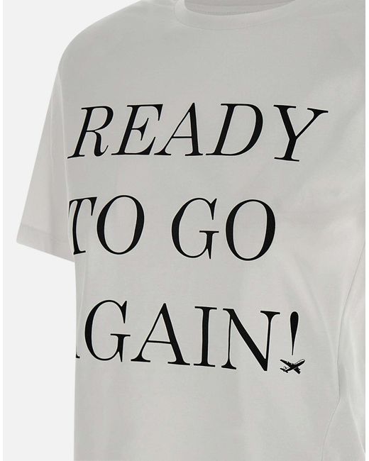 Light algodón camiseta con logotipo Elisabetta Franchi de color Gray