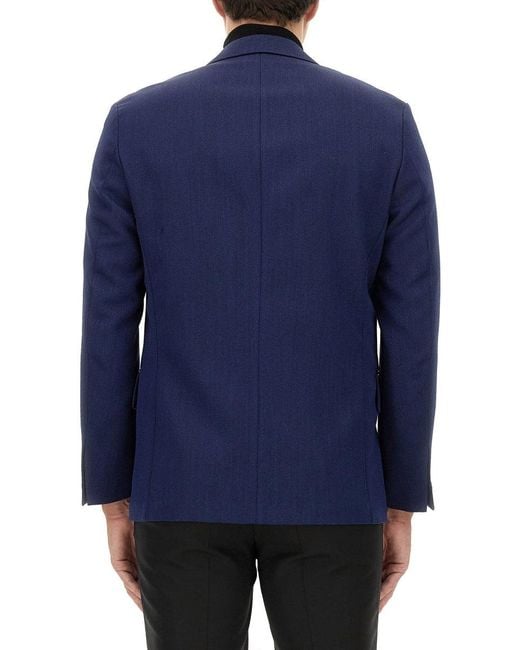 Boss Blue Double-Breasted Jacket for men
