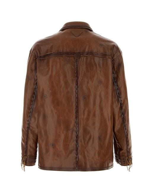 Prada Brown Notched Lapel Jacket