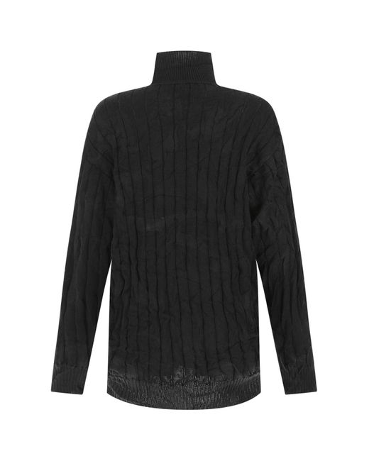 Balenciaga Black Creased Ribbed Pullover