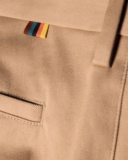Paul Smith Natural Tailored Chinos With Turn-Up Hems for men