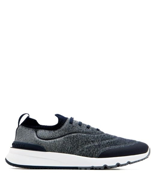 Brunello Cucinelli Sneakers in Strickoptik in Blue für Herren