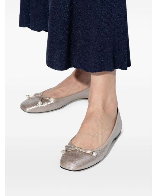 Elme Flat Leather Ballet Flats Jimmy Choo en coloris Gray