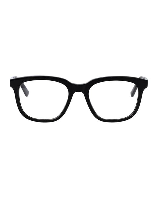 McQueen Black Transparent Recycled Acetate Glasses