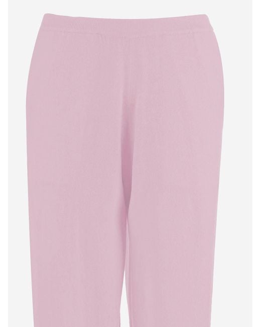Allude Pink Wool And Cashmere Pants