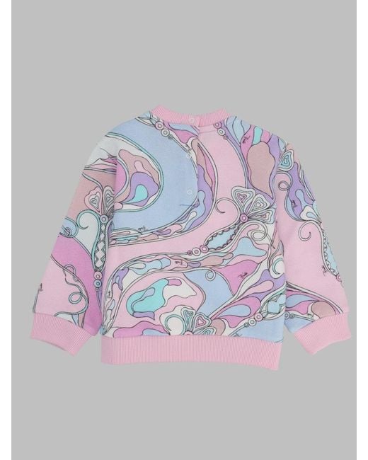 Emilio Pucci Pink Mini Trendy Sweatshirt For Baby Girls