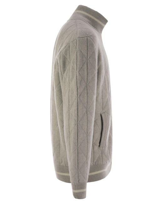 Kiton Gray Cashmere Light Jacket for men