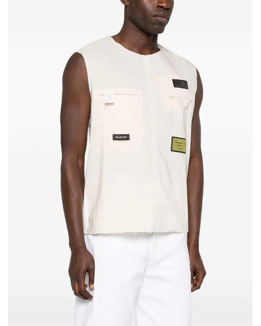 MM6 by Maison Margiela Natural Vest With Logo Patch