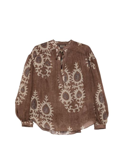 Bazar Deluxe Brown Floral Tassel Long Sleeves