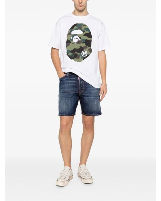 A Bathing Ape White 1 St Camo Big Ape Head Tee M