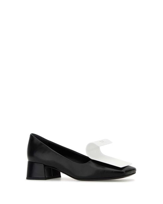 Prada Black Two-Tone Leather Pumps