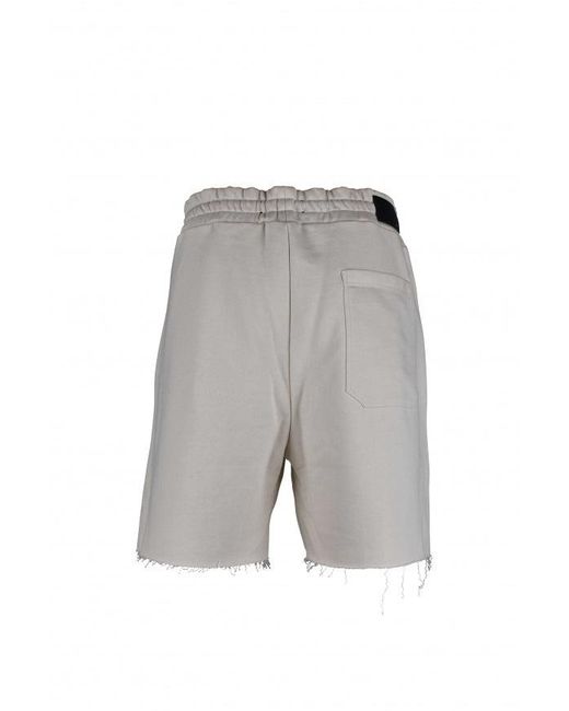 Amiri Gray Frayed Hem Off- Cotton Shorts for men