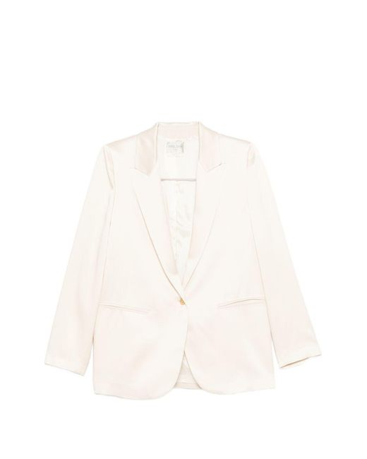 Forte_forte White Single-Breasted Blazer Jacket
