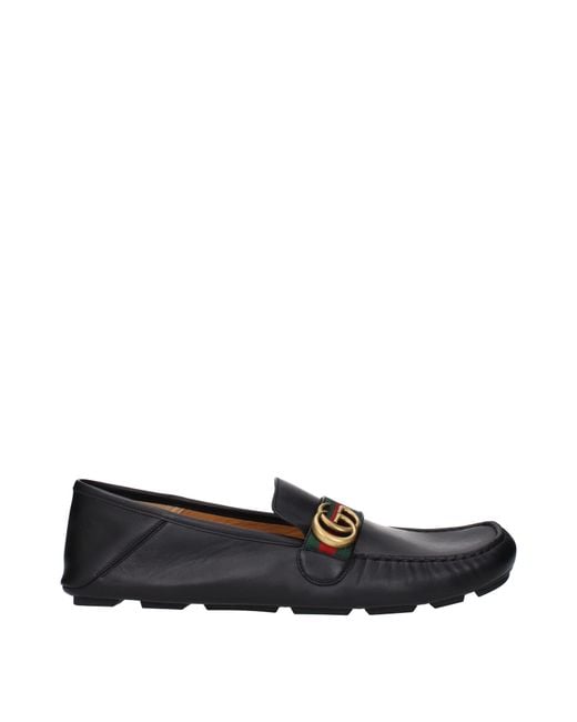 Gucci Black Mocassini Uomo Pelle Nero